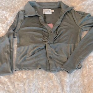 Hello Molly crop top, gray- new with tags